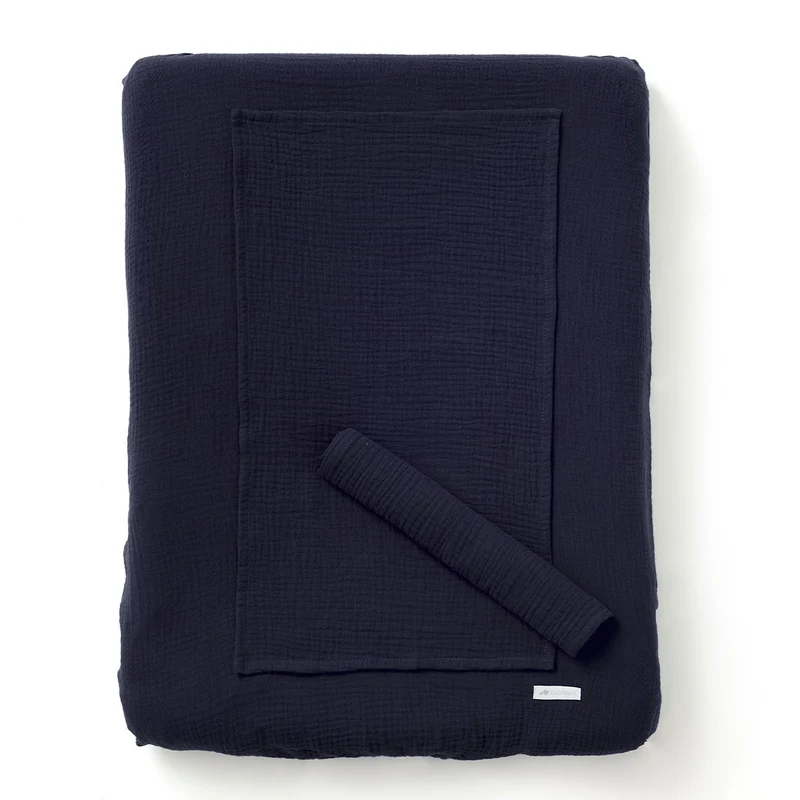Housse de matelas à langer + 2 langes BLEU NUIT