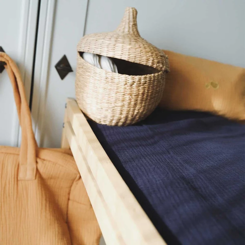 Housse de matelas à langer + 2 langes BLEU NUIT