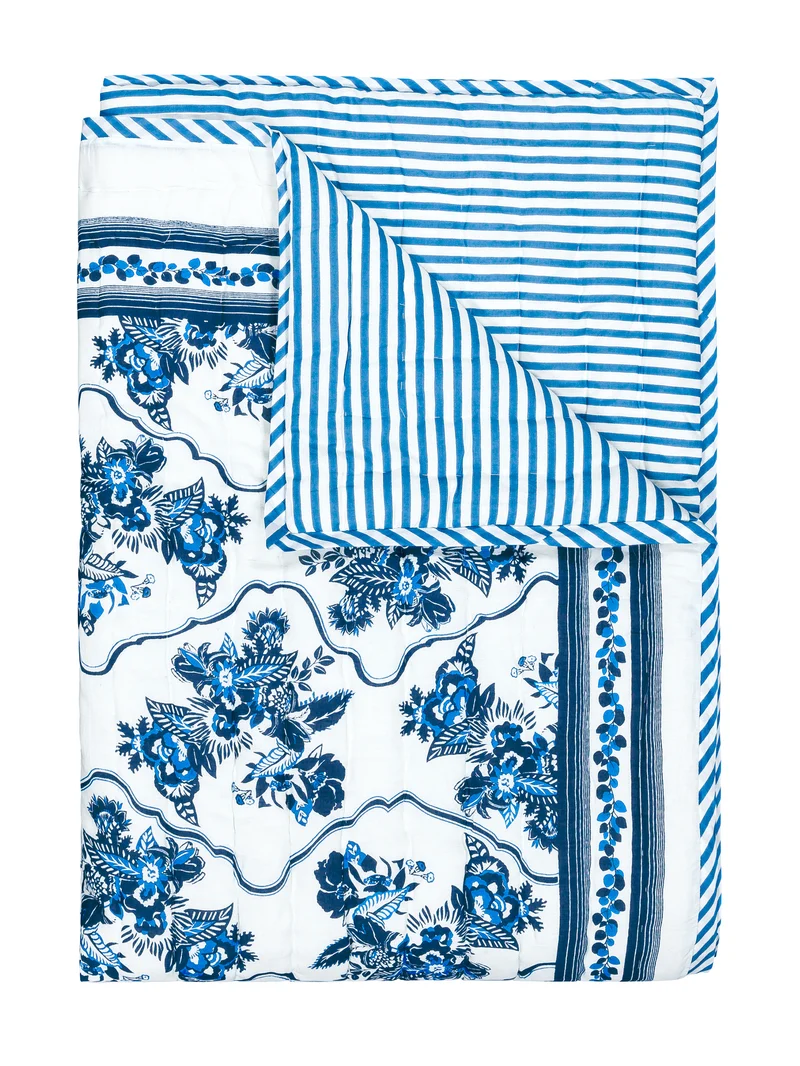 Plaid matelassé réversible sarong