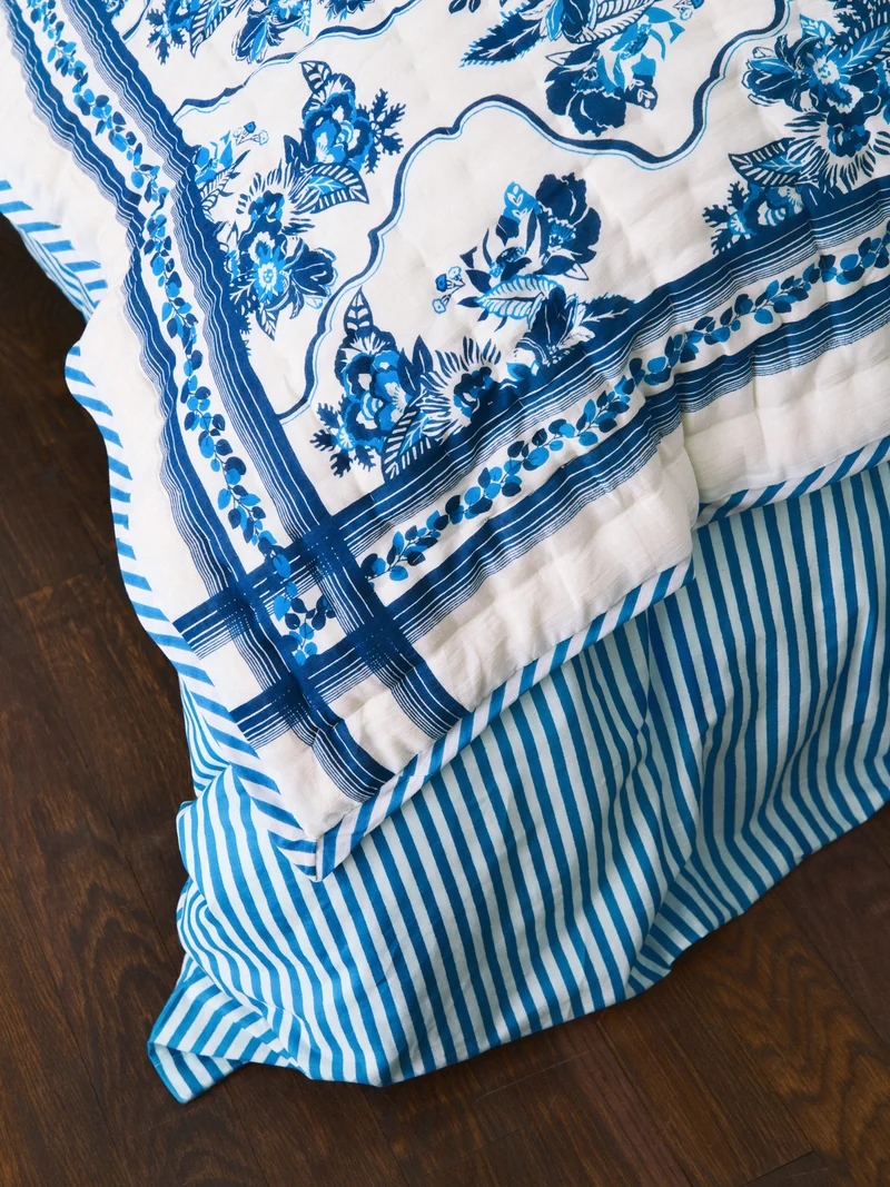 Plaid matelassé réversible sarong
