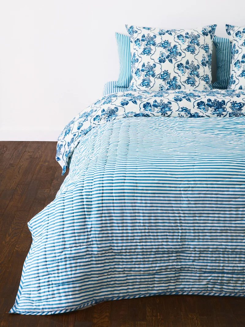 Plaid matelassé réversible sarong