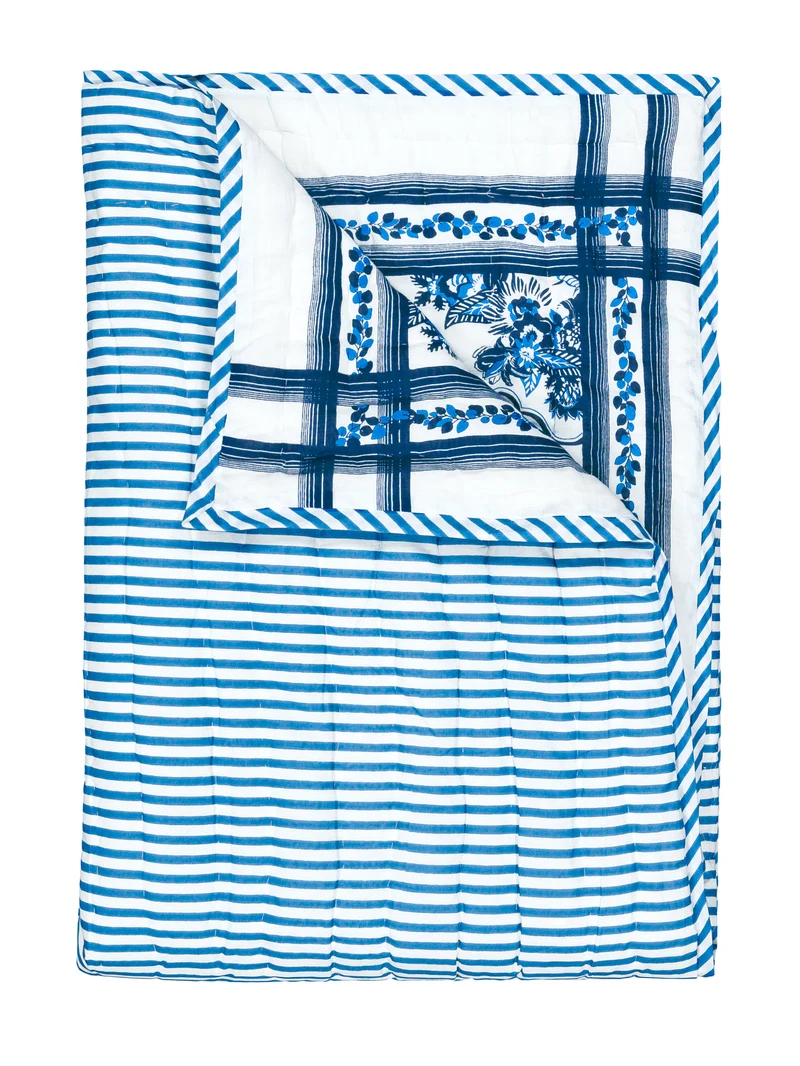 Plaid matelassé réversible sarong