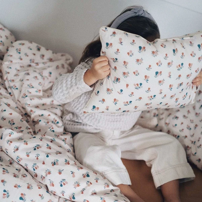 Drap housse bébé en coton bio POIRES