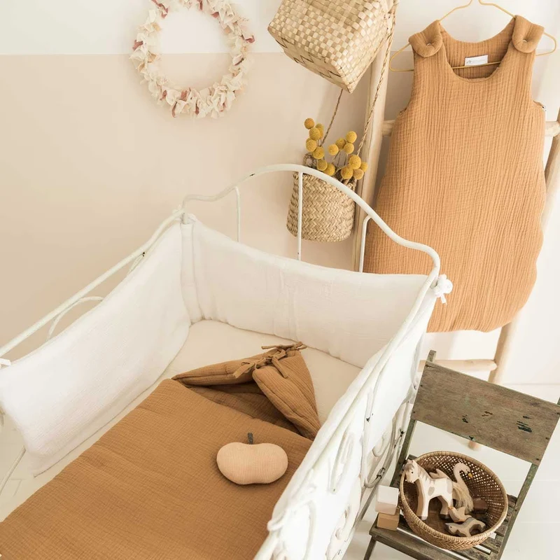 Nid d'ange bébé en gaze de coton CAMEL