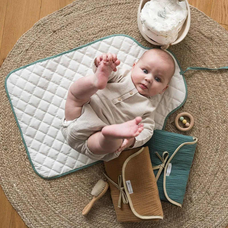 Tapis à langer imperméable VERT SAUGE