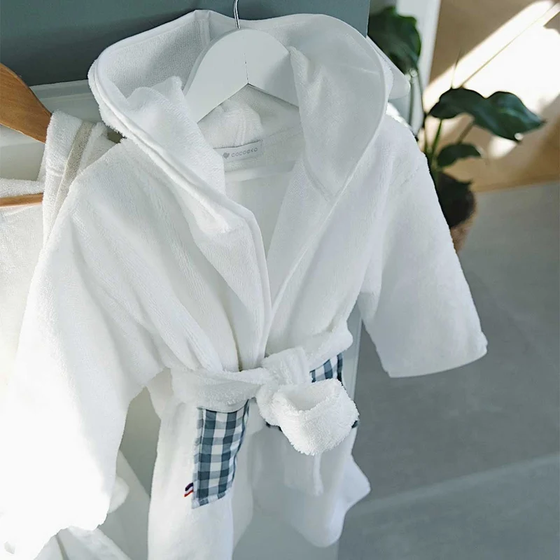 Peignoir enfant personnalisé BLANC & VICHY
