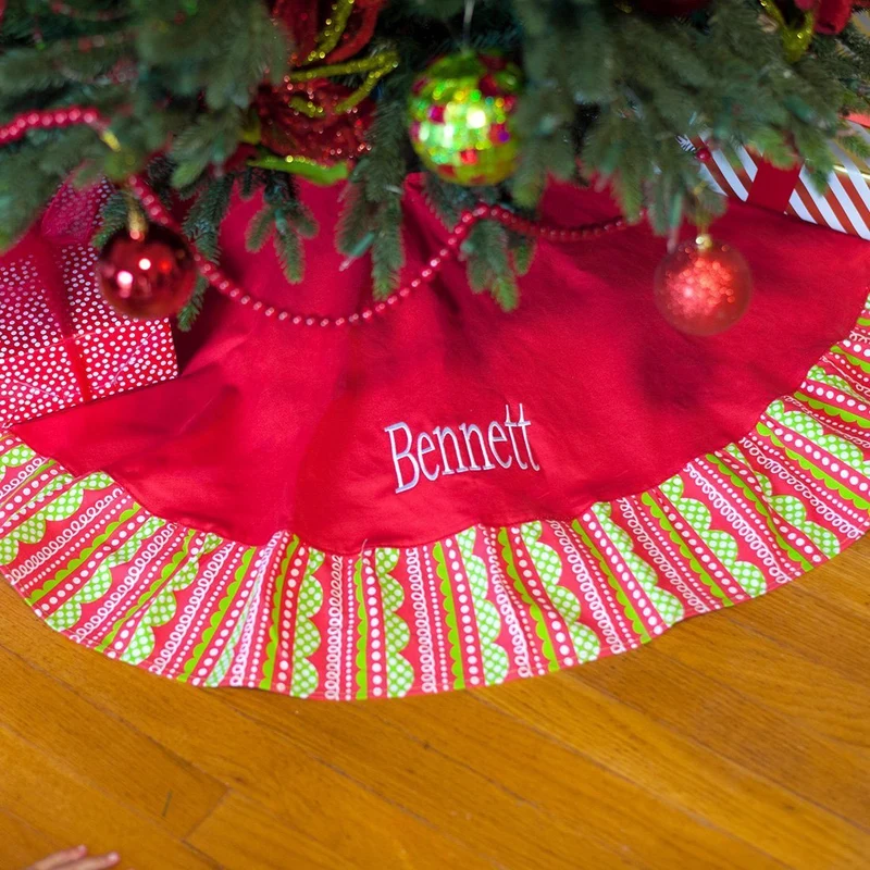Holly Jolly Tree Skirt - Personalized