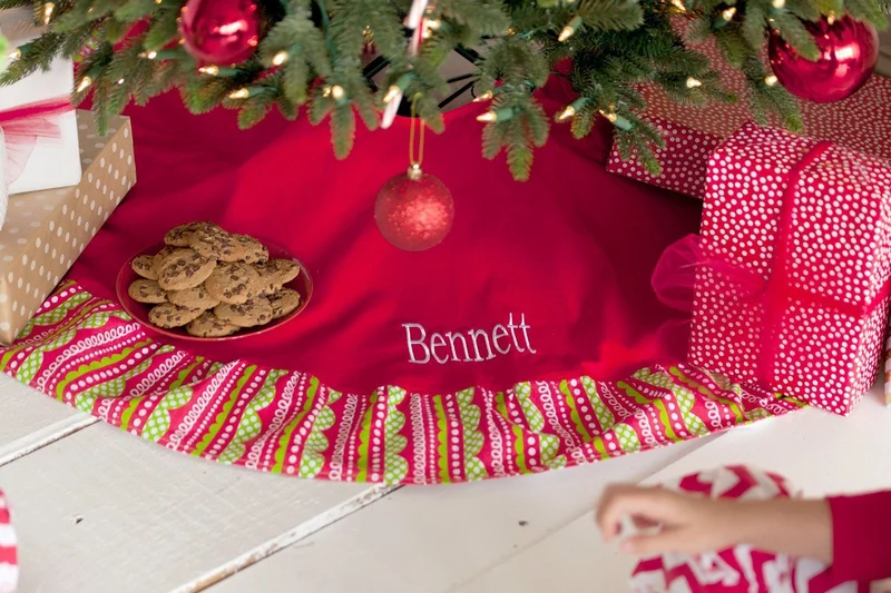 Holly Jolly Tree Skirt - Personalized