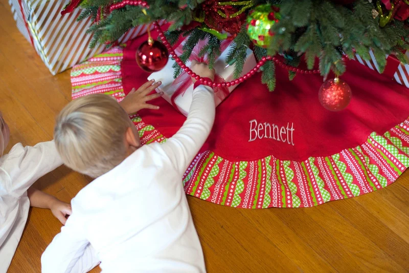 Holly Jolly Tree Skirt - Personalized
