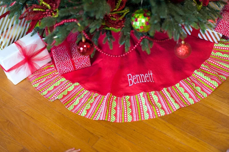Holly Jolly Tree Skirt - Personalized