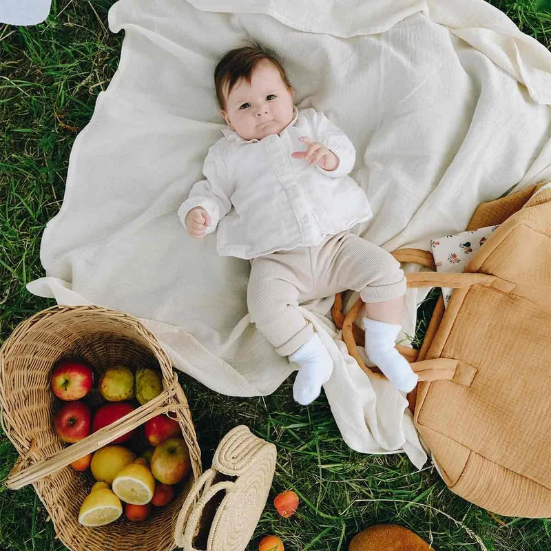 Maxi lange en gaze de coton ECRU
