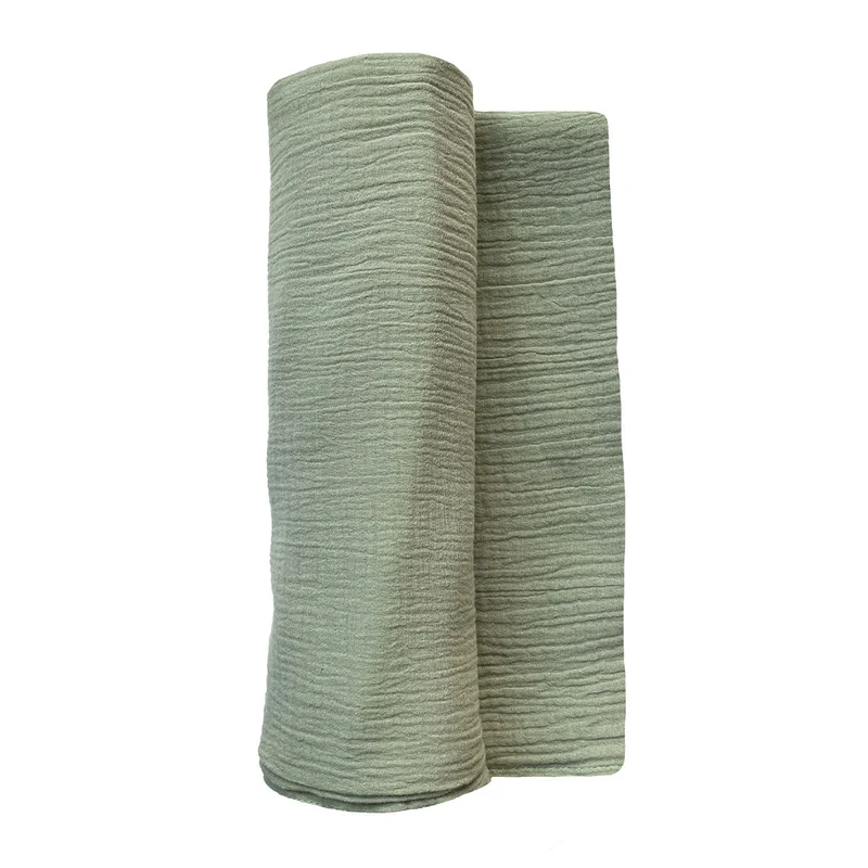 Maxi lange en gaze de coton VERT SAUGE