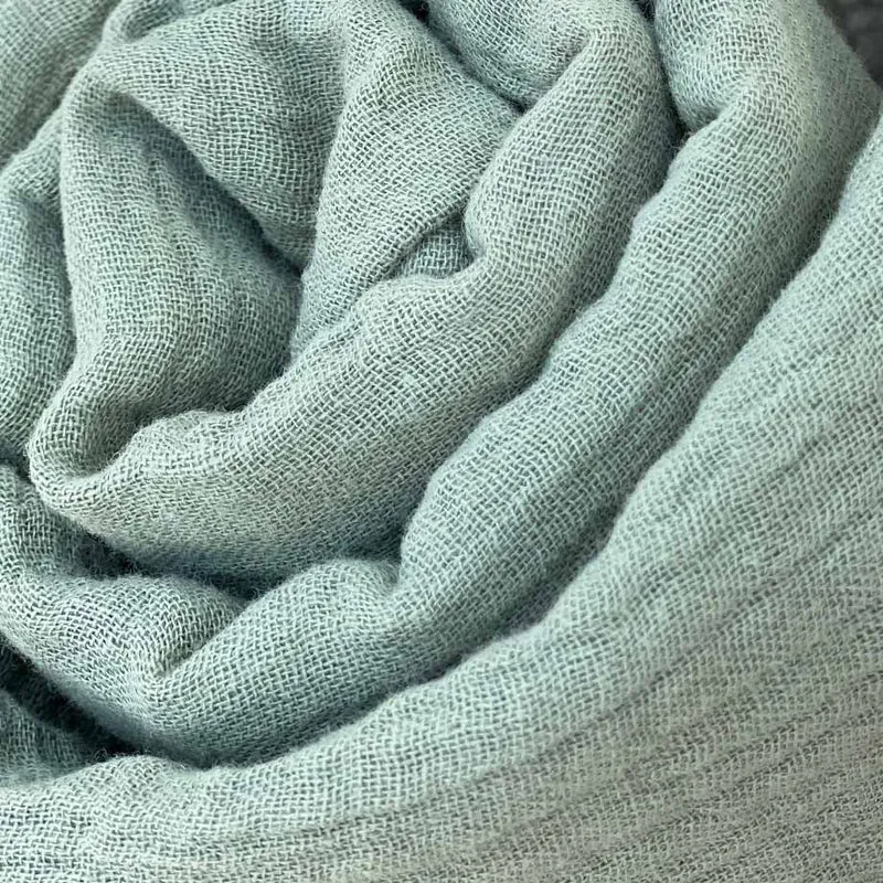Maxi lange en gaze de coton VERT SAUGE