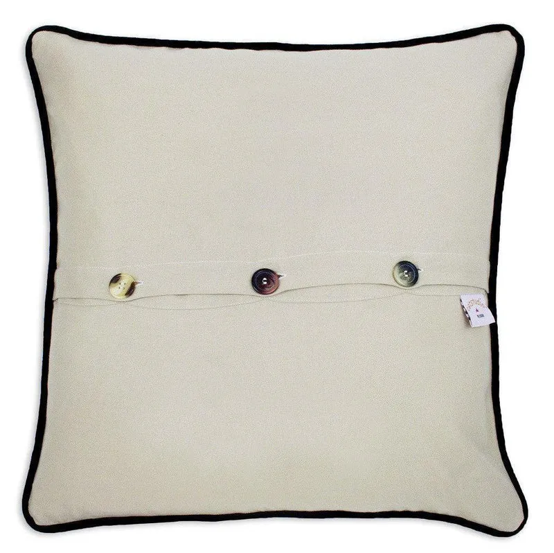 Virgin Islands Hand Embroidered CatStudio Pillow