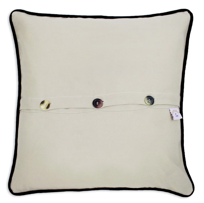 Provincetown Hand Embroidered CatStudio Pillow