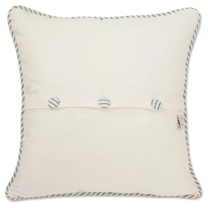 Hilton Head Embroidered CatStudio Pillow