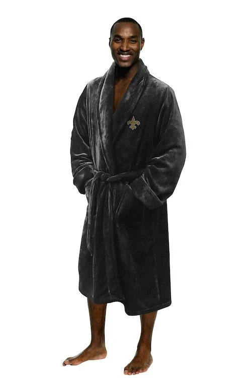 New Orleans Saints Men's Silk Touch Plush Bath Robe