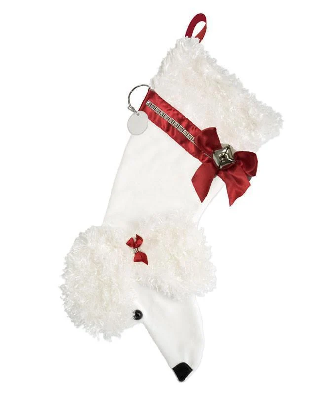 Poodle (White) Christmas Stocking