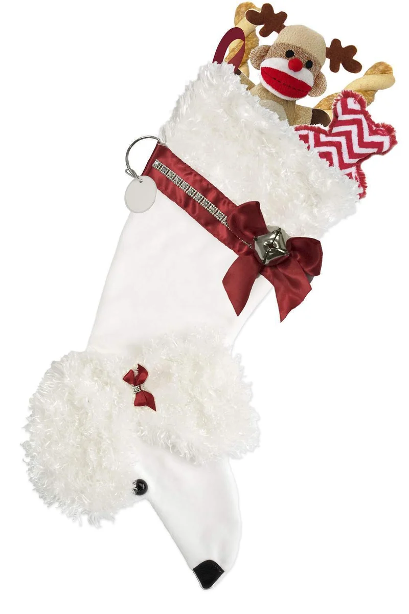 Poodle (White) Christmas Stocking