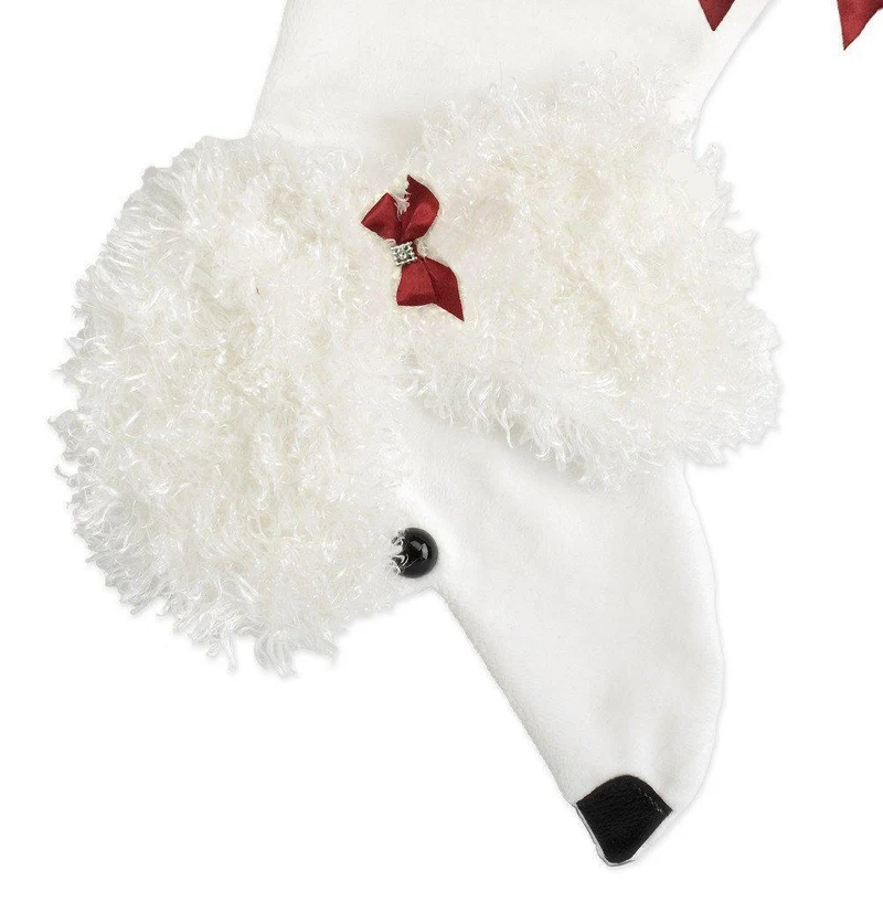 Poodle (White) Christmas Stocking
