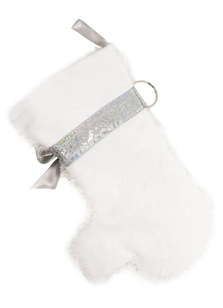 "Snowball" White Dog Christmas Stocking