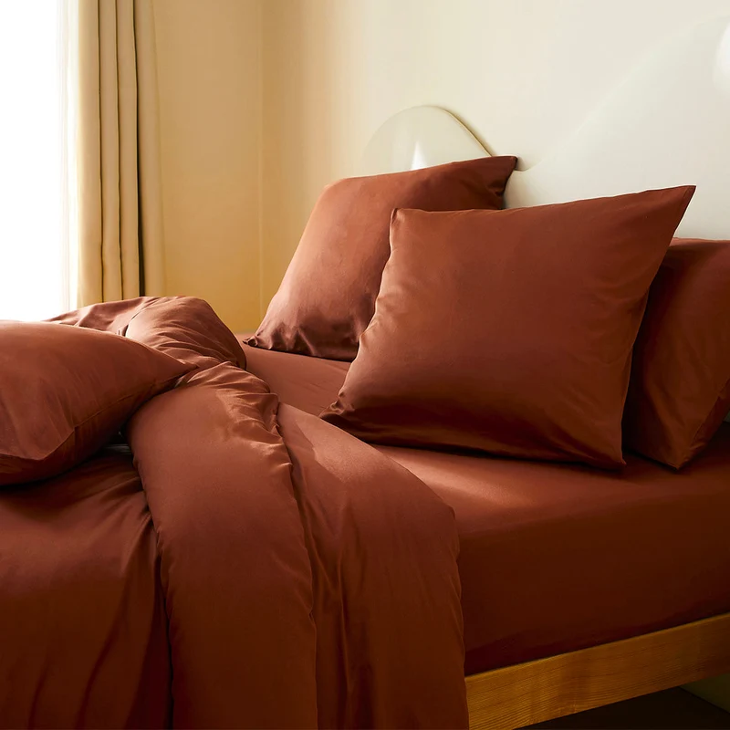 2 taies d'oreiller en satin de coton bio
