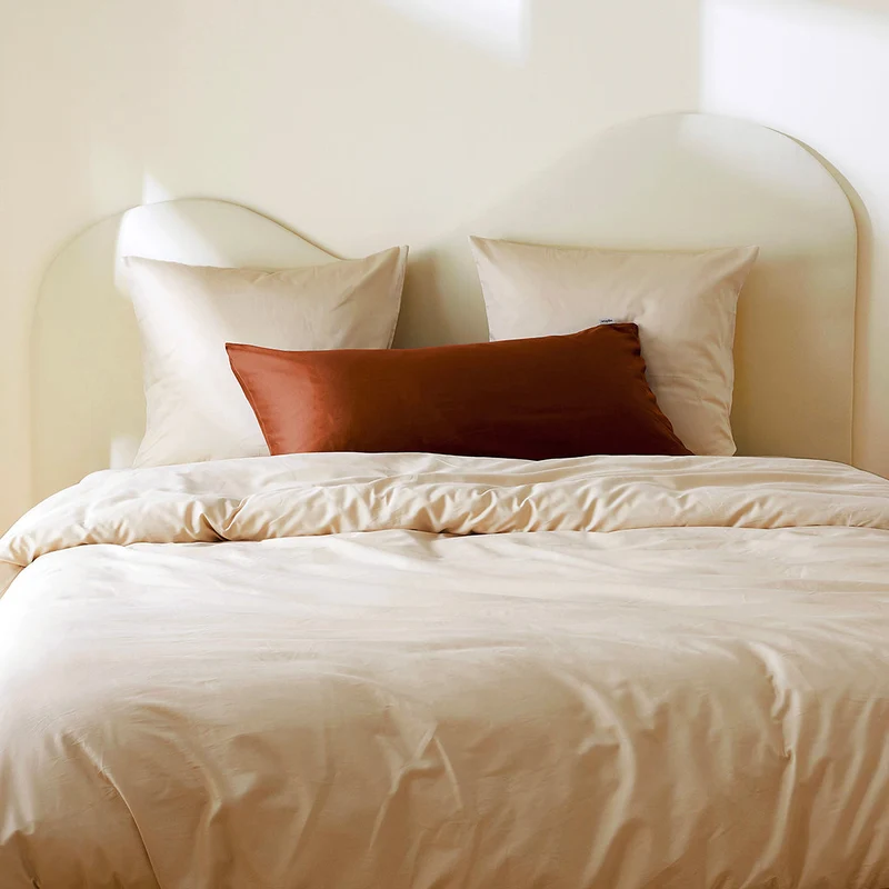 2 taies d'oreiller en satin de coton bio