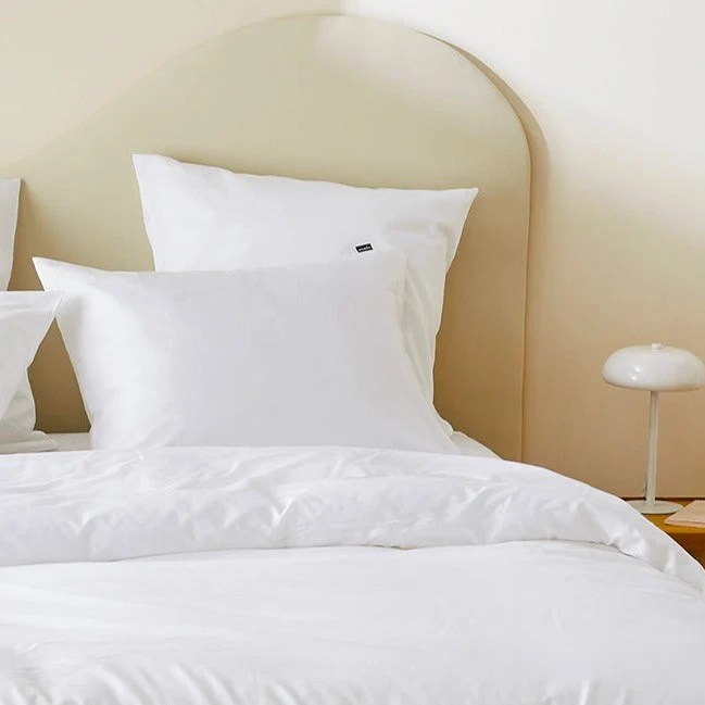 2 taies d'oreiller en satin de coton bio