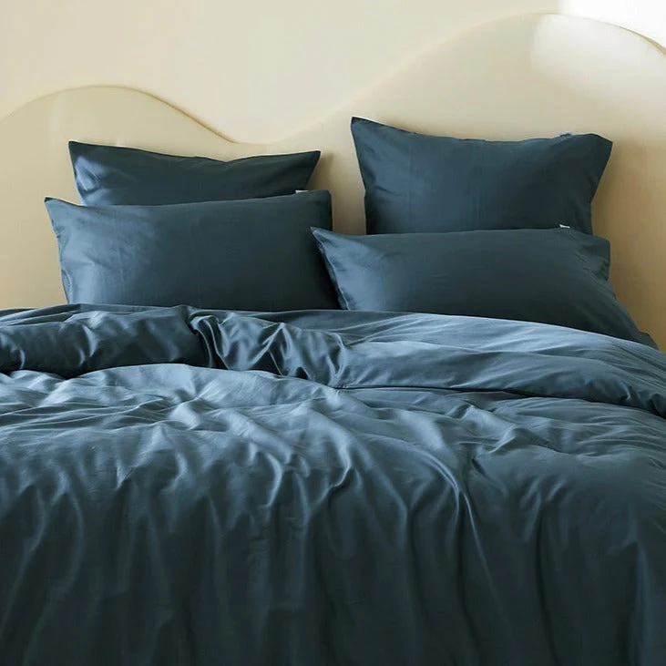 2 taies d'oreiller en satin de coton bio