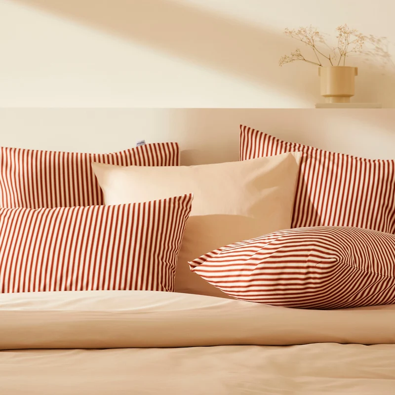 2 taies d'oreiller en satin de coton bio