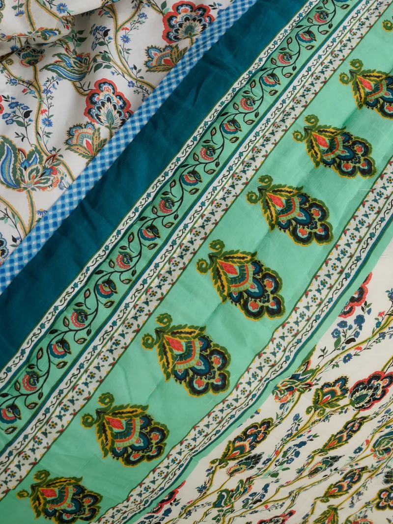 Plaid matelassé réversible sarong