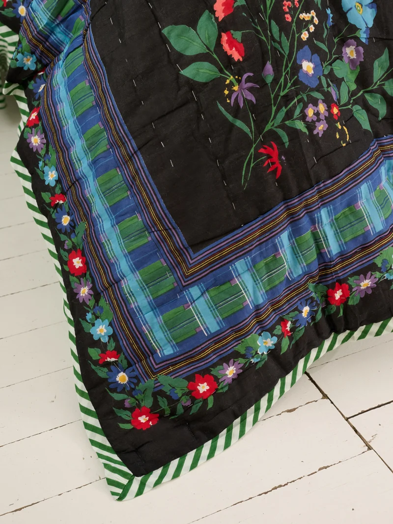 Plaid matelassé réversible sarong
