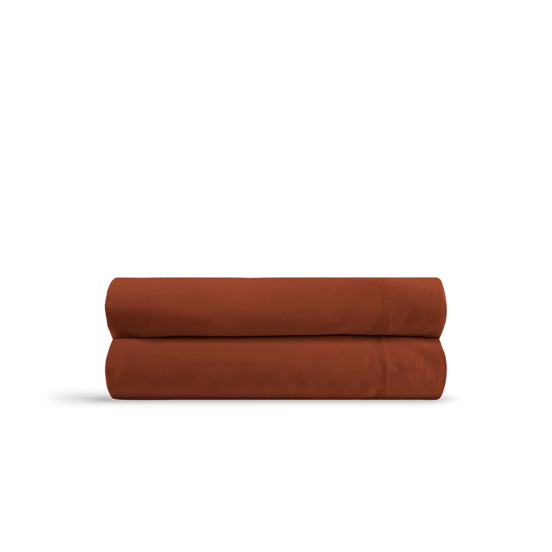 Le drap plat en satin de coton bio