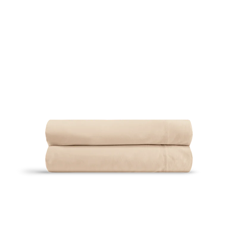 Le drap plat en satin de coton bio