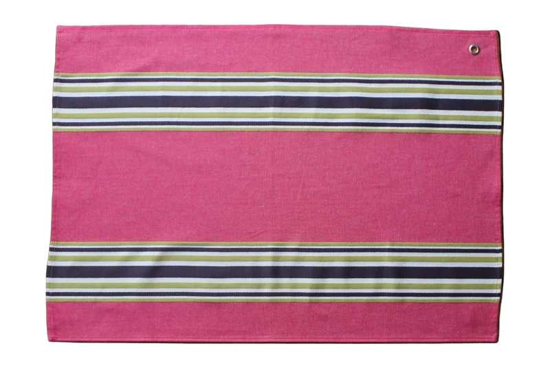 TORCHON "SORBET" - Rayures vertes et marines - Sans broderie