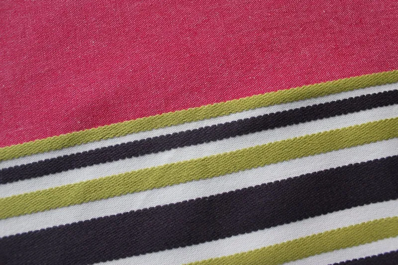 TORCHON "SORBET" - Rayures vertes et marines - Sans broderie