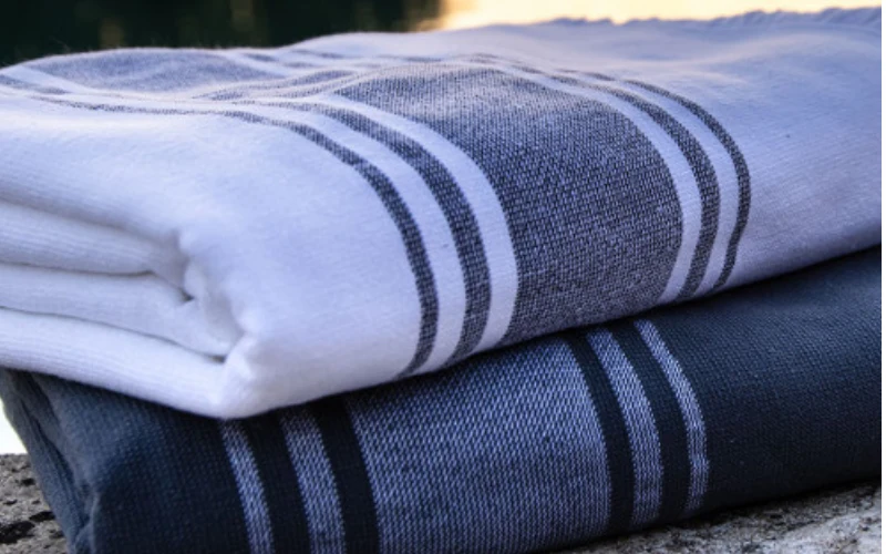 FOUTA FRANGES "MYKONOS" - Ardoise
