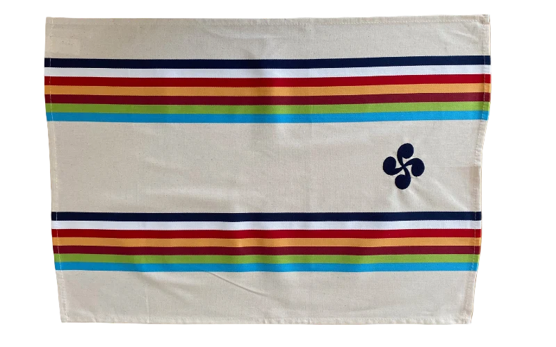 TORCHON "ALAIA" - Rayures multicolores - Broderie au choix